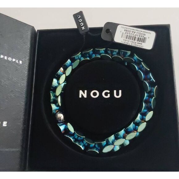 BNIB~NOGU Monroe Links Blue Emerald Hourglass Bracelet - Picture 1 of 4